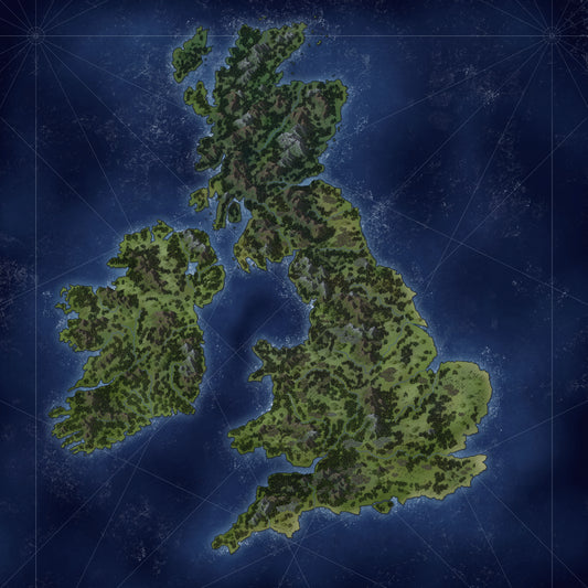 The British Isles | Continental Map of England, Wales, Scotland & Ireland | Digital
