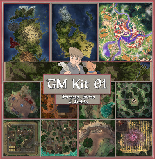 The GM's Kit 01 | Forests, Forts & Fields | A Collection of 100 Maps with VTTs