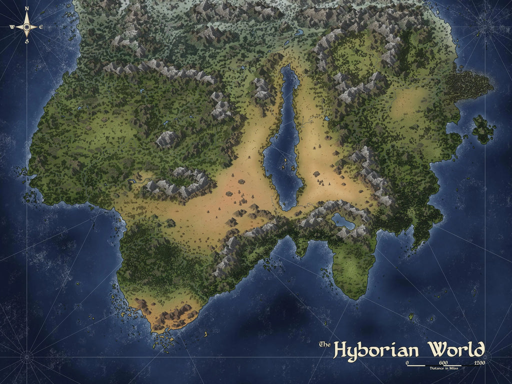 Continental Map of The Hyborian World | Conan the Barbarian